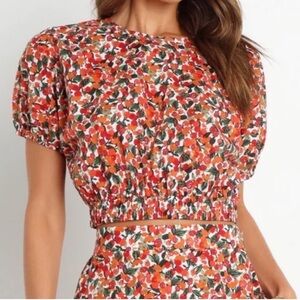 MVN The Label Fruit Print Crop Top